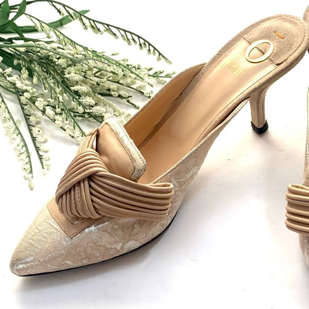 O Jour Old Satin/Leather Mules - Picture 4 of 10